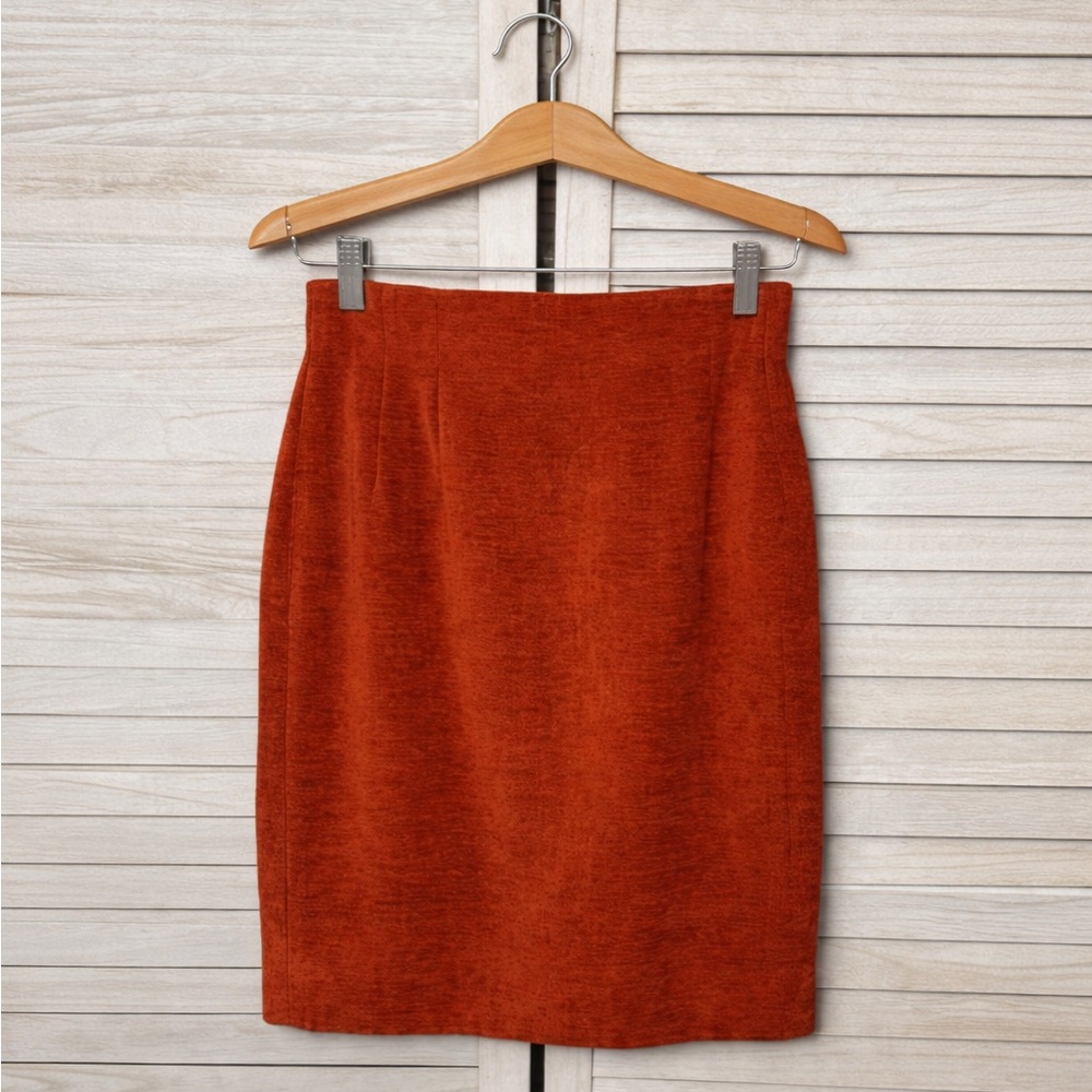 Emanuel Ungaro Orange Pencil Skirt Size 6 Vintage Designer Bold Chic Statement